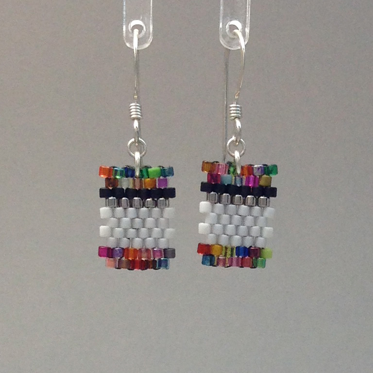 Short Confetti White Earring